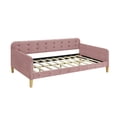 thumbnail image 6 of Euroco Upholstered Twin Size Sofa Bed, Tufted Daybed with Armrest for Living Room, Pink, 6 of 10