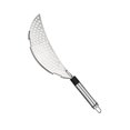thumbnail image 2 of Stainless Steel Crescent Pan Pot Strainer Spaghetti Pasta Fry Drainer Handheld Kitchen Utensil, 2 of 5