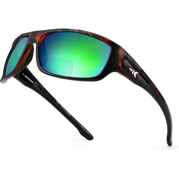 KastKing Ellijay Bifocal Polarized Sunglasses, Bi-Focal x1.5 x2.0 x2.5 Magnifications, Wrap Sport Reader Sunglasses