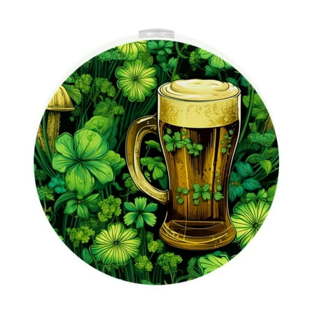 

Saint Patrick s Day LED Round Night Light-2pcs: Energy-efficient Environmentally Friendly Soothing Glow for bedrooms bathrooms or nurseries.