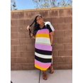 thumbnail image 5 of Women's Plus Size Midi Striped Dress With Pockets, 5 of 6