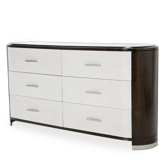 Michael Amini Paris Chic Wood & Marble Dresser - Espresso