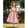 thumbnail image 3 of Arshiner Girls Summer Dress Maxi Spaghetti Strap Ruched Flowy Beach Boho Casual Teen Girl Sundress, 3 of 6