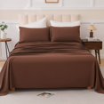 thumbnail image 3 of 4 Piece Queen Bed Set Cotton Blend Skin Friendly Breathable Bedding with Sheet Pillowcase, 3 of 7