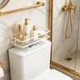 thumbnail image 4 of Toilet Tank Storage Rack Drill Free Bathroom Organizer Shelf for Over Toilet Space Saving, Iron Bathroom Accessories Holder for Toiletries and Essentials, 4 of 6