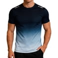 thumbnail image 6 of XFeng.Men's Gradient Color Quick Dry Athletic Short Sleeve T-Shirt, Breathable Crew Neck Running Sports Tee.Blue.L, 6 of 7