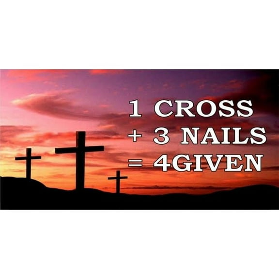 1 Cross   3 Nails = 4given Photo License Plate