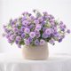 thumbnail image 4 of Kearding Ramo de claveles artificiales, decoración de flores familiares, decoración de flores de simulación, ramo de flores falsas de seda para fiesta Flores artificiales violeta PC 1 Kearding HA6616-02B, 4 of 6