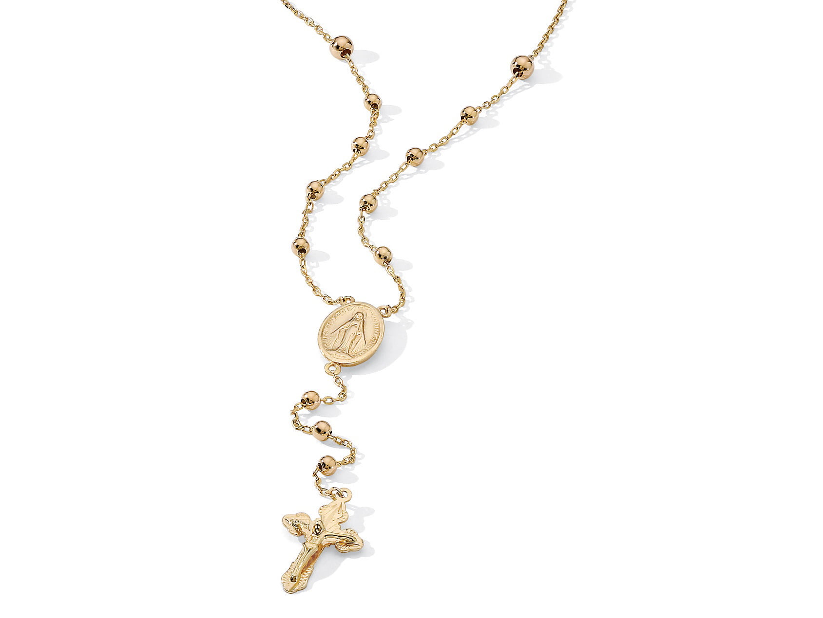 Rosary Style Necklace in 18k Gold over 