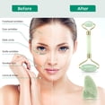 thumbnail image 2 of Jade Roller Gua Sha Raspador de piel Jade Stone Juego facial Cuidado de la piel facial Mas Abanopi Rodillo de jade, 2 of 6