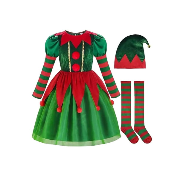 Lindo Disfraz De Navideño Con Sombrero Para Presentaciones En El Escenario, Festivales, Halloween, L Para Altura 130 Cm L para altura 130cm