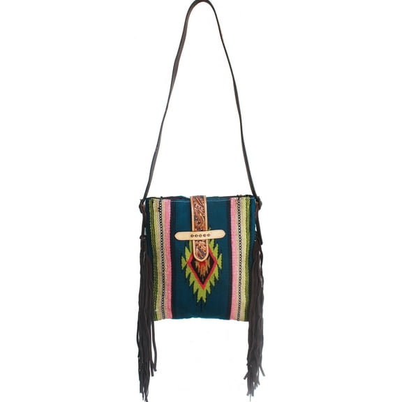 Women's Western Handwoven Wool Rodeo Cowgirl Purse Shoulder Handbag 27FK71