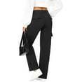 thumbnail image 2 of TRGPSG Cargo Pants for Women Y2K Casual Pants Parachute Pants Relaxed Fit Streetwear with Multiple Pockets(No Belts) Black,Size 12, 2 of 7