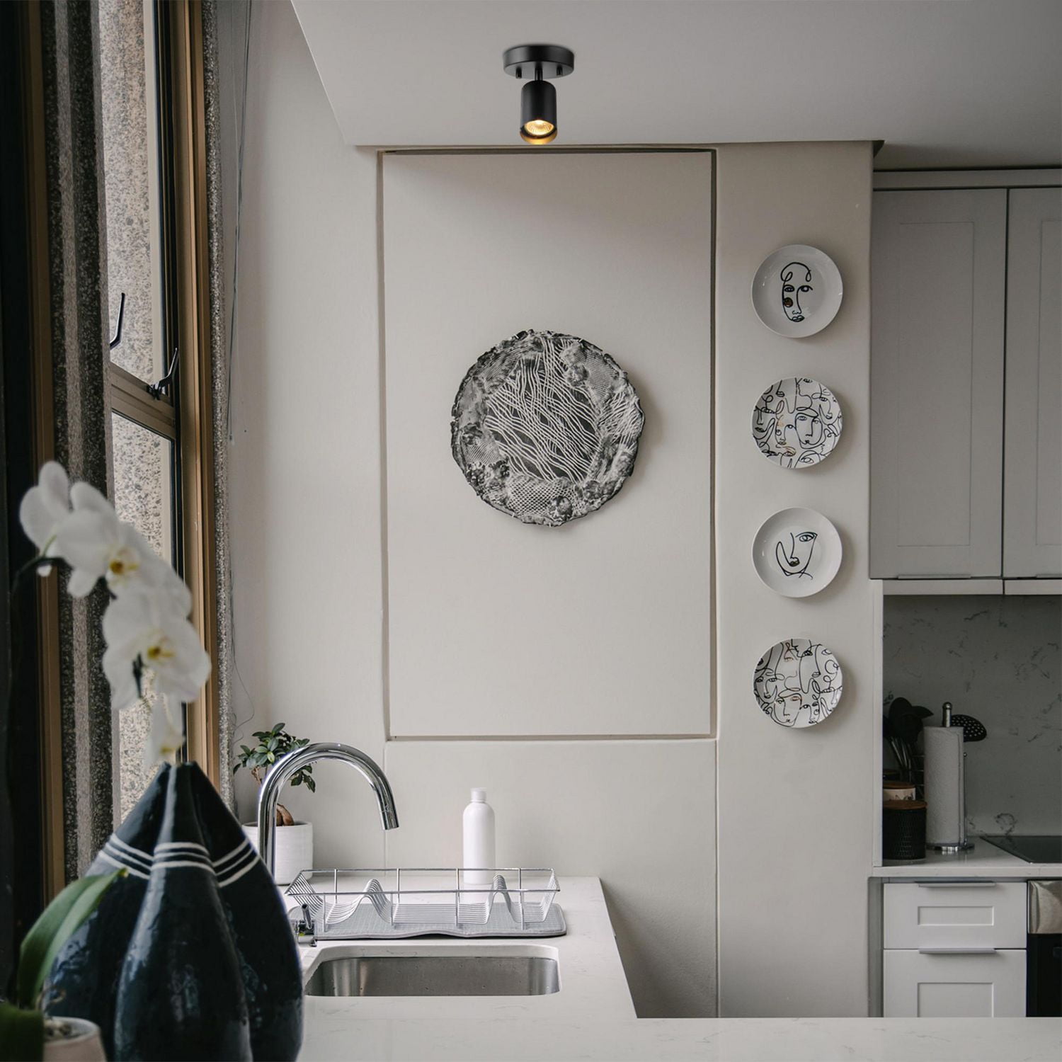 Pratt 1-Light Track Lighting Spotlight, Matte Black