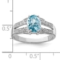 thumbnail image 2 of Primal Silver Sterling Silver Rhodium Light Swiss Blue Topaz and Diamond Ring, 2 of 4