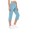 thumbnail image 6 of Yoga Pants Women Sevevn Women's High Waisted Capri Pants with Pockets Soft Stretchy Casual Cropped Trousers Blue L, 6 of 8
