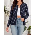thumbnail image 3 of NAYTOAO Women's Polka Dot Cardigan Sweater, Crew Neck Button Down Long Sleeve Knit Open Front Casual Outerwear for Fall Winter, 3 of 8
