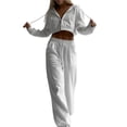 thumbnail image 2 of Conjunto Deportivo Informal de 2 Piezas para Mujer, Sudadera con Capucha y Pantalón Deportivo, Ideal para Viajes y Aeropuertos. Conjuntos de Estar por Casa. L, 2 of 8