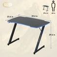 thumbnail image 3 of BestOffice 39 inch Z Shaped Ergonomic Gaming Desk with Headphone Hook for Adults,Blue, 3 of 7