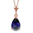 thumbnail image 2 of Galaxy Gold 14K Solid Gold 1.5 Carat Natural Sapphire Pendant Necklace for Women - Rose Gold Fine Jewelry, 2 of 3