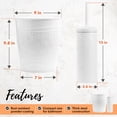 thumbnail image 4 of Autumn Alley 2-Piece White Metal Bathroom Set – Trash Can and Toilet Brush with Holder, Farmhouse Embossed Design, 4 of 10