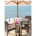 thumbnail image 3 of Outdoor Tablecloths with Umbrella Hole & Zipper, Tulips Spring Floral 60x60 Inch Square Tablecloths, Pastoral Flowers Butterfly Farmhouse Waterproof Table Cloth, Patio/Pool/Picnic Table Covers, 3 of 8