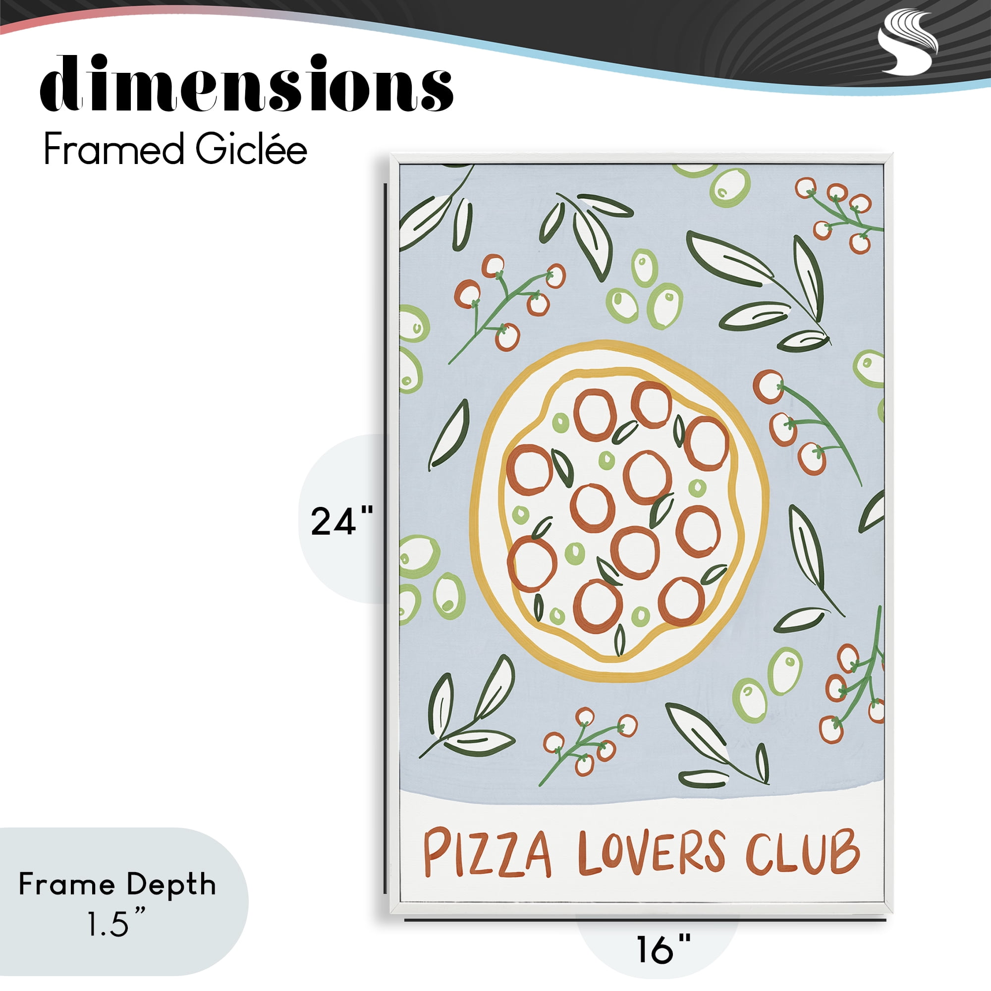 Stupell Industries Pizza Lovers Club White Framed Giclee Art, design by Amanda Houston