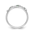 thumbnail image 2 of 14K White Gold Plated Diamond & Emerald Fancy Ring Size 7, 2 of 7
