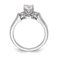 thumbnail image 2 of Solid 14K White Gold Three Stone Engagement Ring with CZ Cubic Zirconia Size 6, 2 of 8