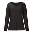 thumbnail image 4 of Tumotour Pullover for Women V-Neck Long Sleeve With Off The Shoulder Casual Loose Top 2025 Sweatshirts Blouse Tops, 4 of 6