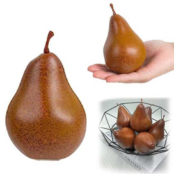 Lifelike Western Pear Faux Fruit Models - Handcrafted Artificial Pears for Home Cabinet Display, Kitchen Adornment, and Photography Props