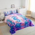thumbnail image 3 of Manfei Kids Children Kawaii Seahorse Bedding Comforter Set 2pcs,Cartoon Marine Animal Twin Comforter Sets Microfiber,Cute Sea Wildlife Breathable Bedding Set,Super Cozy Room Decor,Reversible, 3 of 8