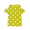 thumbnail image 6 of Efsteb Girl Shirts Short Sleeve Crew Neck Polka Dots Print Comfy Casual Cold Shoulder Tops Soft for School（Yellow，3 Years）, 6 of 8