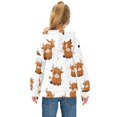 thumbnail image 4 of Kids' Hooded Pullover Sweatshirt Casual Tops Long Sleeve Print Hoodies Pocket Cute Yaks Cow Pattern, 4 of 9