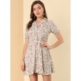 thumbnail image 4 of Vestido camisero floral vintage de gasa Allegra K con botones y manga corta Rosa S, 4 of 6