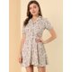 thumbnail image 4 of Vestido camisero floral vintage de gasa Allegra K con botones y manga corta Rosa S, 4 of 6