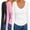 Black/White/Pink, variant on Ekouaer 3 Pack Long Sleeve Shirts for Women Deep V Neck Basic Thermal Tops Base Layer Undershirts