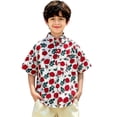 thumbnail image 2 of Rvasteizo Shirts for Boys Girls Fashion Print Lapel Chest Pocket Short Sleeve Shirt Top for Boys Girls, 2 of 5