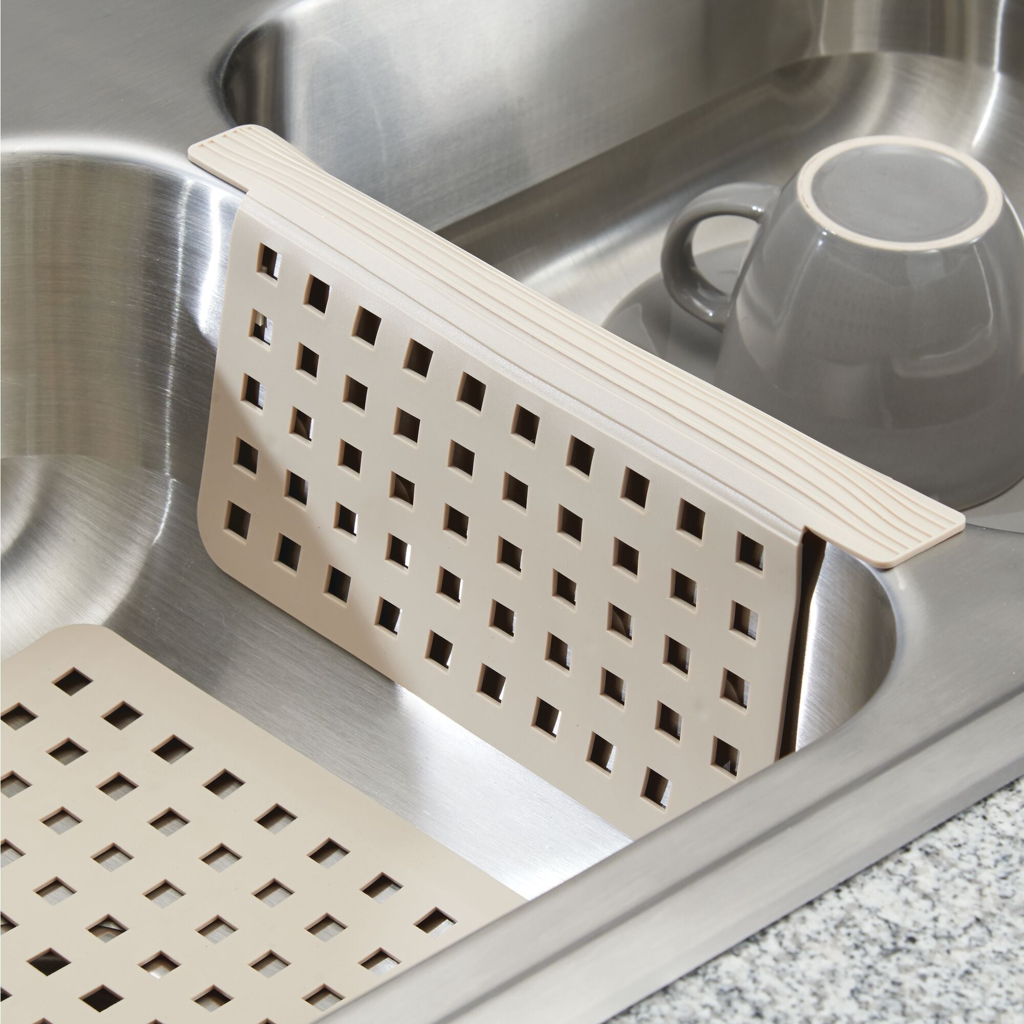 Mdesign Kitchen Sink Protector Mat Set, 1 Sink Saddle, 1 Sink Mat - Clear :  Target