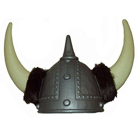 Silver Gray Viking Warrior Helmet with Horns and