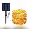 thumbnail image 2 of Cadena de luces LED de alambre de cobre solar para exteriores, resistente al agua, decoración de ambiente navideño, pequeñas luces de colores, cinturón de luces intermitentes, 2 of 4