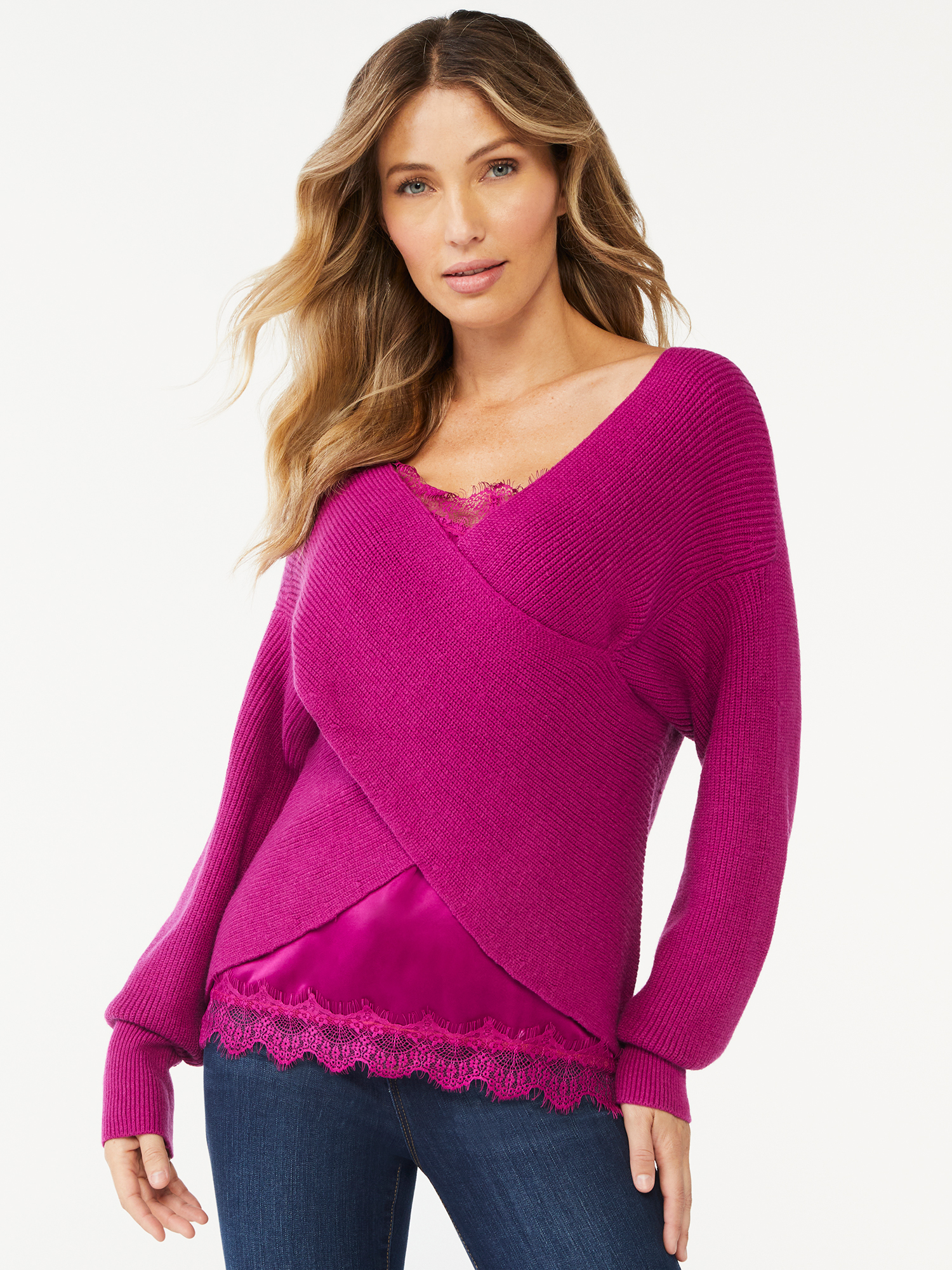 Sofia Jeans by Sofia Vergara Women's Wrap Sweater and Cami Set, 2Piece