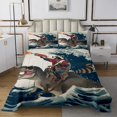 thumbnail image 1 of Erosebridal Raccoon Riding Dinosaur Coverlet Set King,Japanese style Bedding Set,Ocean Bedroom Decor,Ultra Soft,3 Pieces, 1 of 5