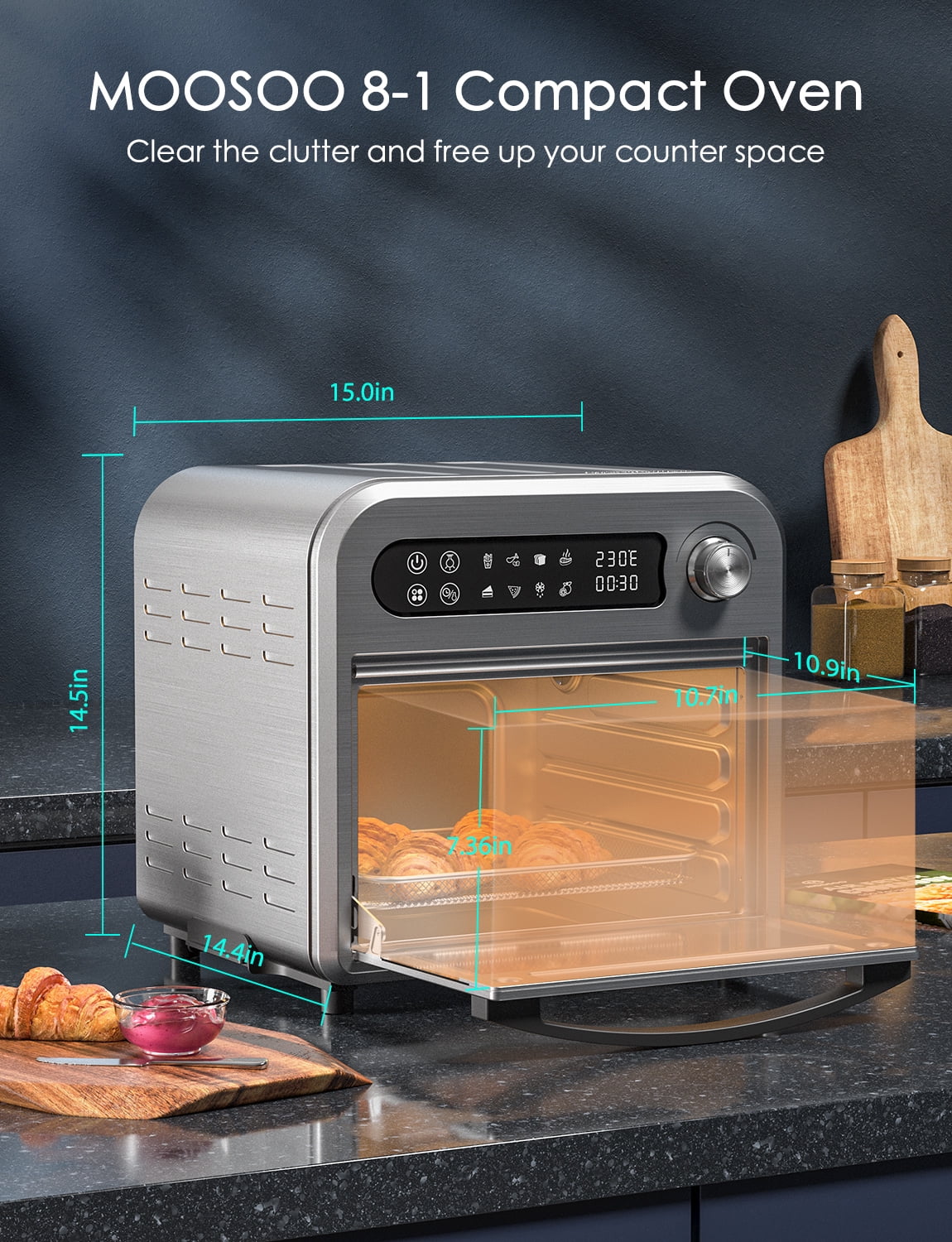 moosoo air fryer oven ma12