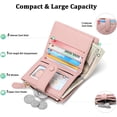 thumbnail image 2 of Women's Ultra Thin Bifold Leather Wallet - RFID Blocking Credit Card Case with ID Window, Zippered Coin Pocket & Mini Pouch, 2 of 6