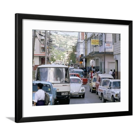Traffic in Town Street, Montego Bay, Jamaica, West Indies, Caribbean, Central America Framed Print Wall Art By Robert