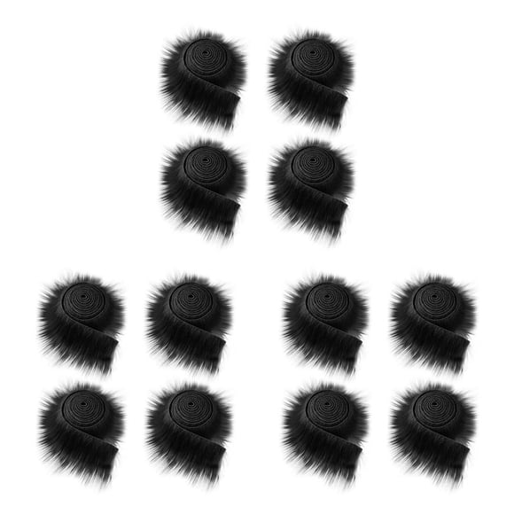 Yuarrent 4 Roll Soft Faux Fabric Fuzzy Furry Wide Costume Decor 9cmx6m Christmas Type1 NO1