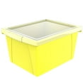 thumbnail image 6 of Storex 4 Gallon Plastic Storage Bin with Lid, Fits Letter-Size Paper, Yellow, 6-Pack, 6 of 10