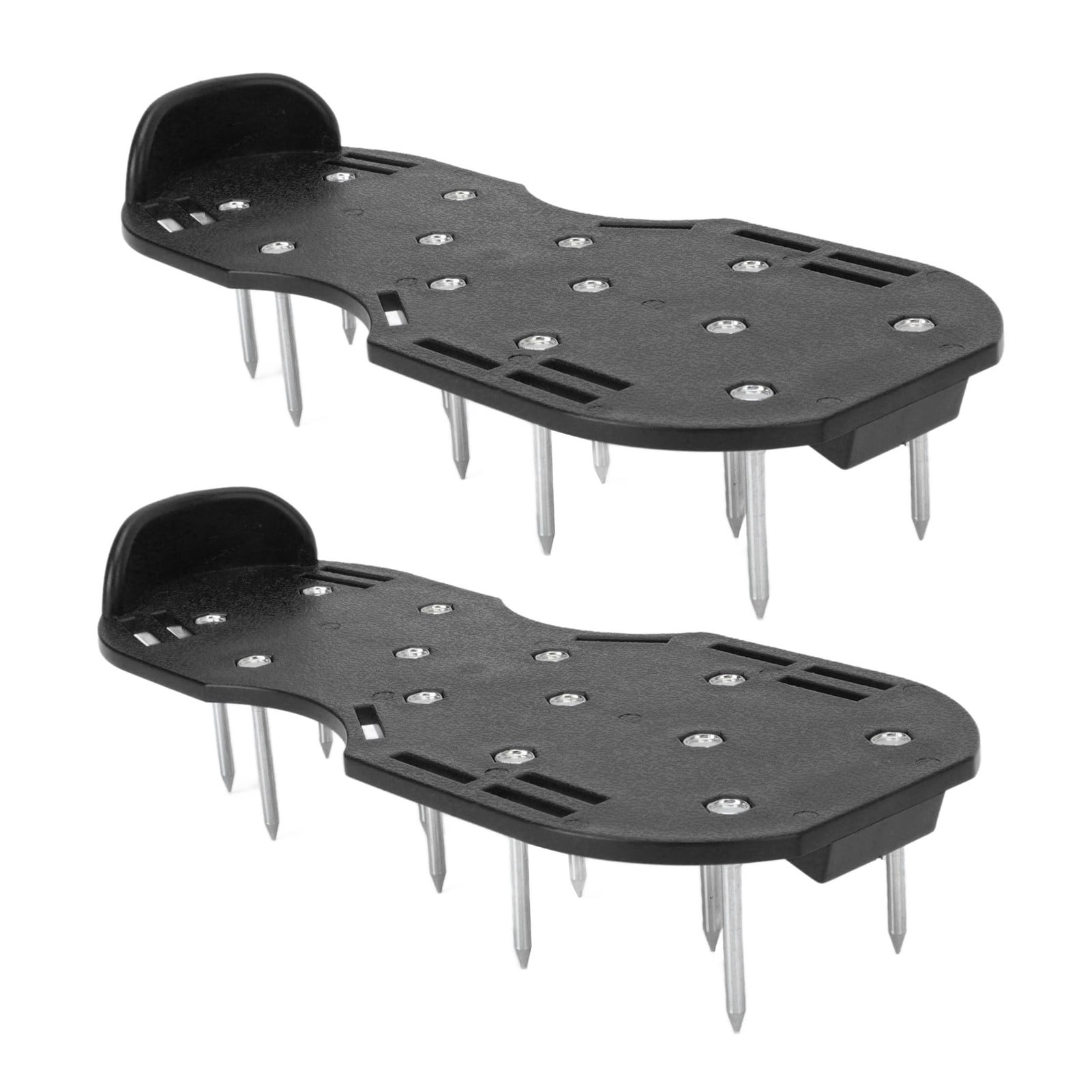 Yajisi Manual Lawn Aerator Shoes 11.6 Inches / 29.5 CM Walking Scarifier Grass Spike Sandals With Heavy Duty Metal Buckle Straps For Yard Gardening Soil Aeration And Turf Revitalization Black