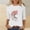 #031-White, variant on Ounisa Shirts for Women 3/4 Sleeve Plus Size Tops Loose Crew Neck T Shirts Casual Three Quarter Length Tunic Summer Daisy Printed Tops